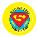 Button 'Muslims pray 5 times a day'