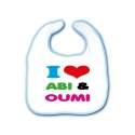 Slabbetje 'I love Abi & Oumi'