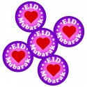 Eid Mubarak buttons paars (5-pack)