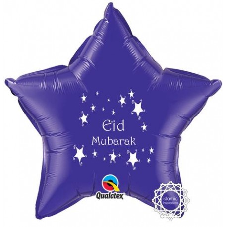Eid Mubarak folie ballon ster paars