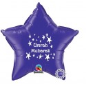Umrah Mubarak folie ballon ster paars