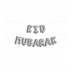 Eid Mubarak folie ballon zilver