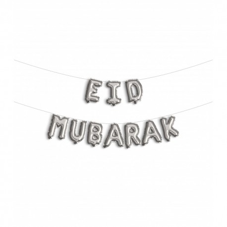Eid Mubarak folie ballon zilver