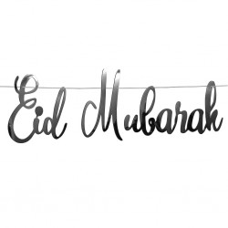 Eid Mubarak letterslinger zilver