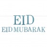 Eid Mubarak letterslinger glitter blauw