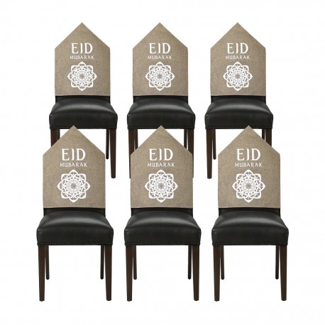 Eid Mubarak jute stoelhoezen