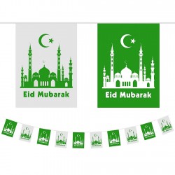 Eid Mubarak banner vierkant groen/wit