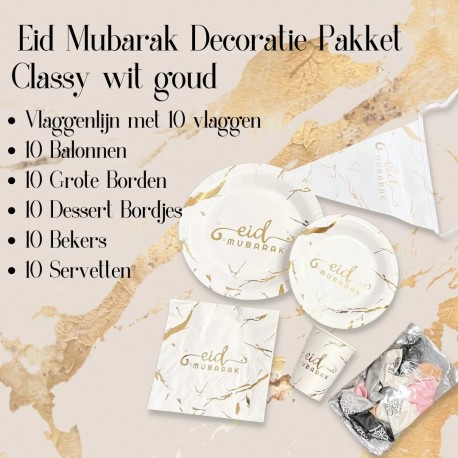 Eid Mubarak voordeelpack wit