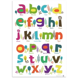 Poster alfabet met islamitische woorden