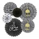 6-delige Eid Mubarak waaier set zwart Arabisch