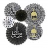 6-delige Eid Mubarak waaier set zwart Arabisch